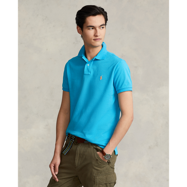 Custom Slim Fit Mesh Polo Shirt Ralph Lauren UK