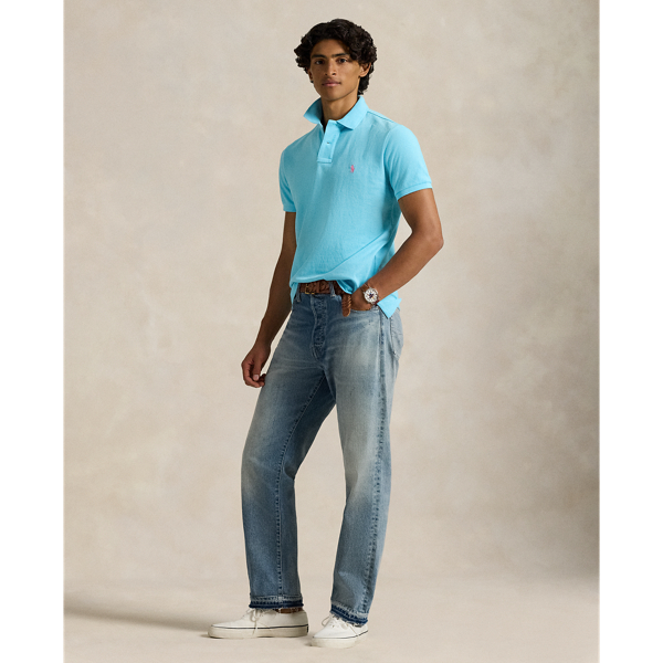 Turquoise Nova The Iconic Custom Slim Fit Mesh Polo Polo Ralph Lauren 4
