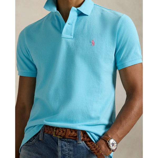 Turquoise Nova The Iconic Custom Slim Fit Mesh Polo Polo Ralph Lauren 6