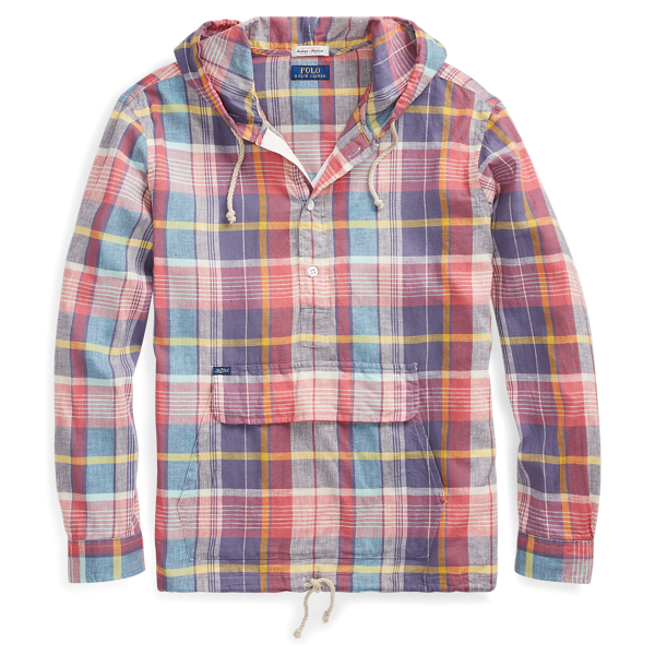 Madras Hooded Popover Shirt Polo Ralph Lauren 1
