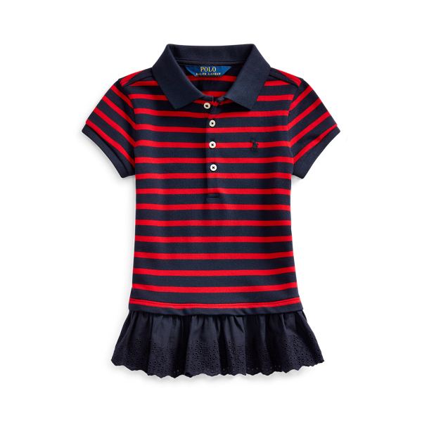 Striped Stretch Mesh Polo Girls 1.5-6.5 Years 1