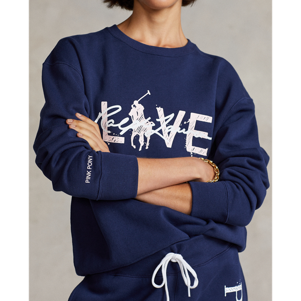 Spring Navy Pink Pony Fleece Sweatshirt Pink Pony 6