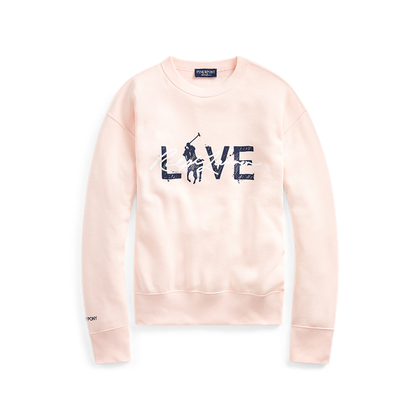 Fleece sweatshirt met Pink Pony