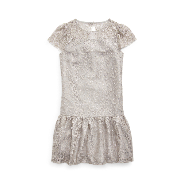 Kleid mit Metallic-Spitze und tiefer Taille Girls 7-14 Years in 1