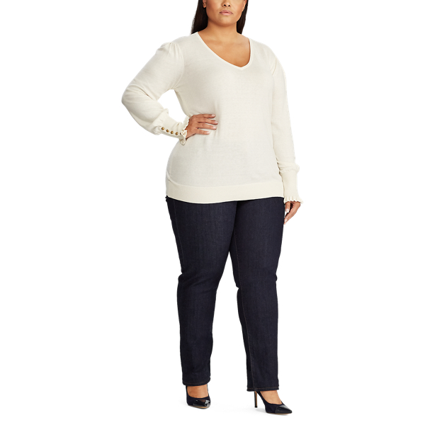 Mascarpone Cream Flared-Cuff Sweater Lauren Woman 2