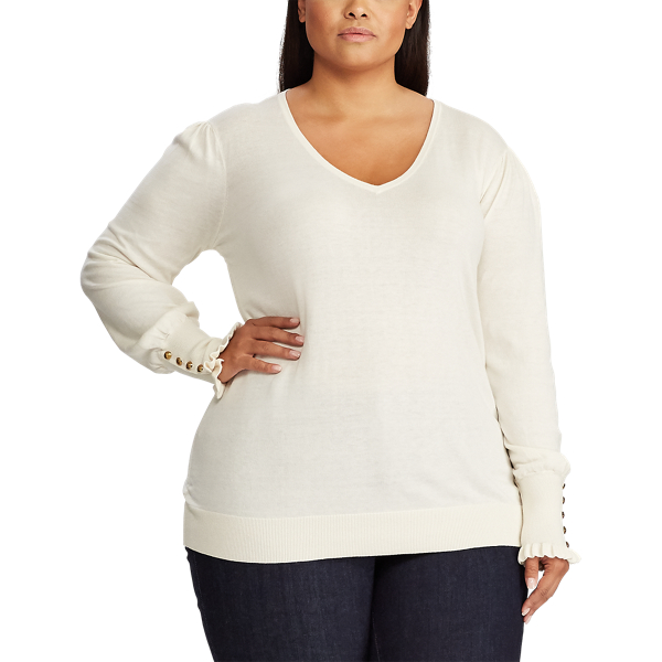 Mascarpone Cream Flared-Cuff Sweater Lauren Woman 3