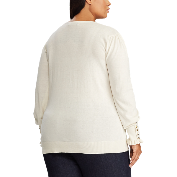 Mascarpone Cream Flared-Cuff Sweater Lauren Woman 4