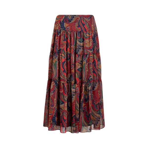 Paisley Tiered Peasant Skirt