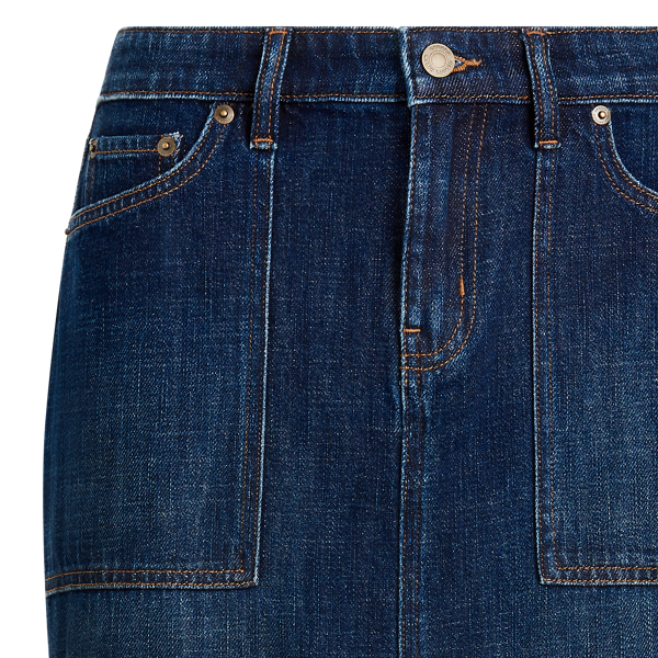 Dark Worn Wash Denim Maxiskirt Lauren Petite 6