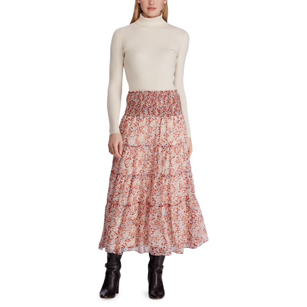 Dark Raspberry Multi Tiered Peasant Skirt Lauren Petite 2