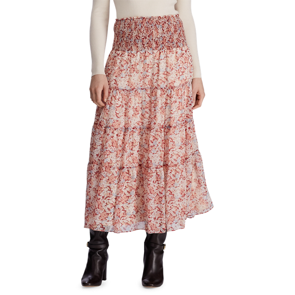 Dark Raspberry Multi Tiered Peasant Skirt Lauren Petite 3