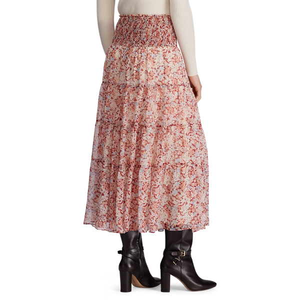 Dark Raspberry Multi Tiered Peasant Skirt Lauren Petite 4