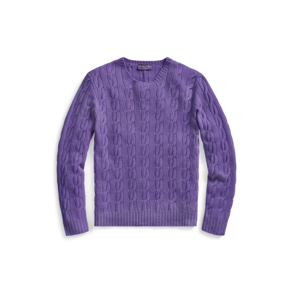 Classic Lavender Cable-Knit Cashmere Sweater Purple Label 2