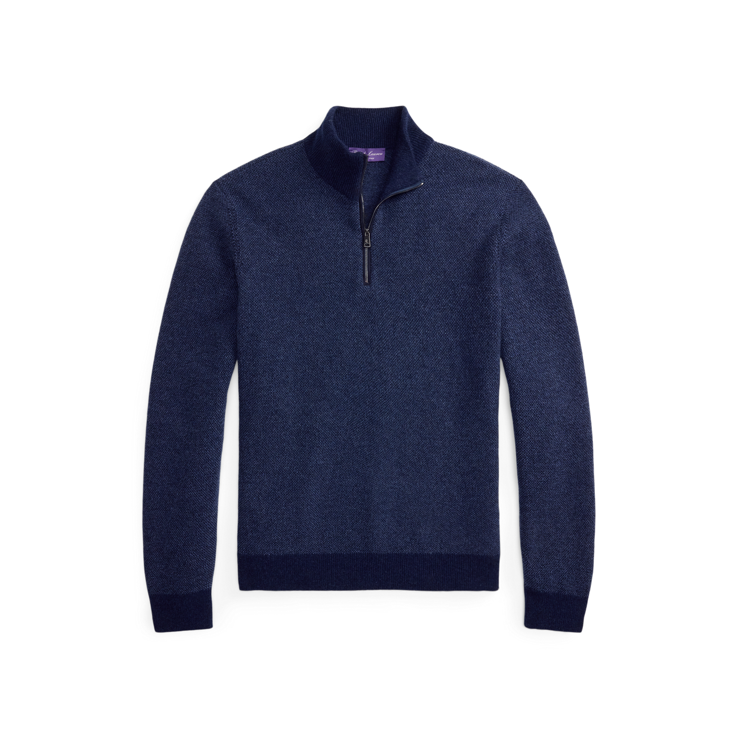 Мужской кашемировый свитер Ralph Lauren Birdseye на молнии 1/4, цвет: Тёмно-синий — фото 6