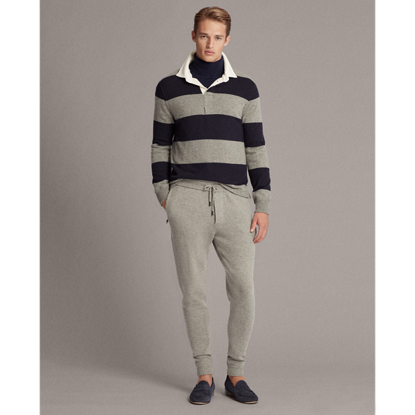 Grey/Navy Striped Cashmere Rugby Jumper Purple Label 3
