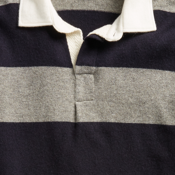 Grey/Navy Striped Cashmere Rugby Jumper Purple Label 7