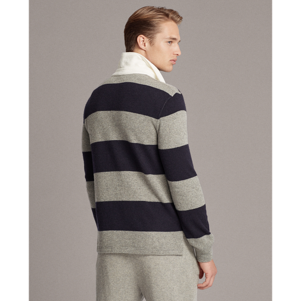 Grey/Navy Striped Cashmere Rugby Jumper Purple Label 5