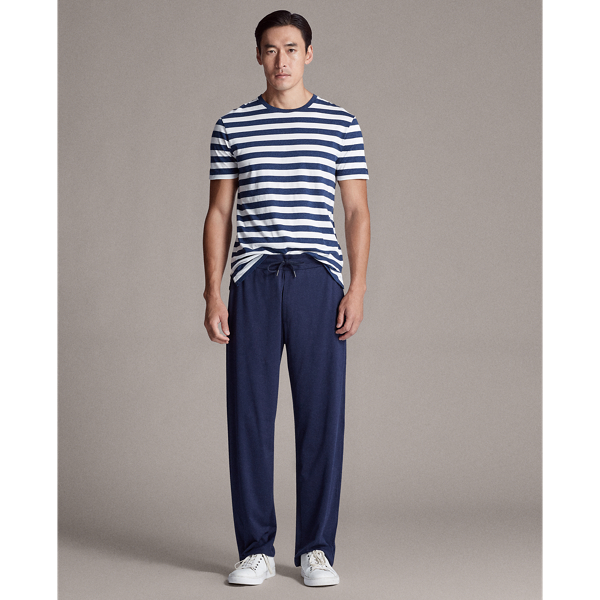 Navy/Blue Cotton Lisle Drawstring Trouser Purple Label 3