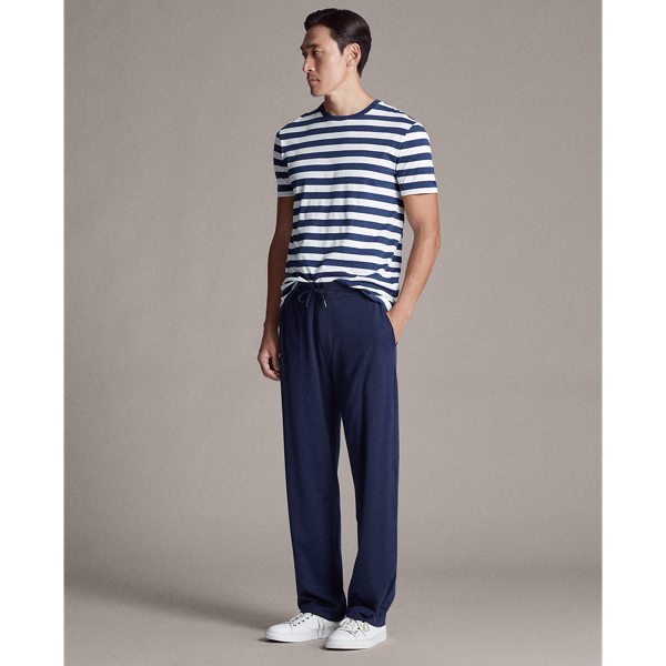Navy/Blue Cotton Lisle Drawstring Trouser Purple Label 4