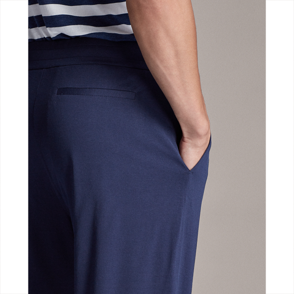 Navy/Blue Cotton Lisle Drawstring Trouser Purple Label 6