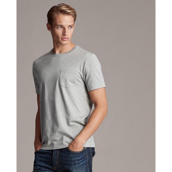 Light Grey Heather Jersey Pocket T-Shirt Purple Label 4