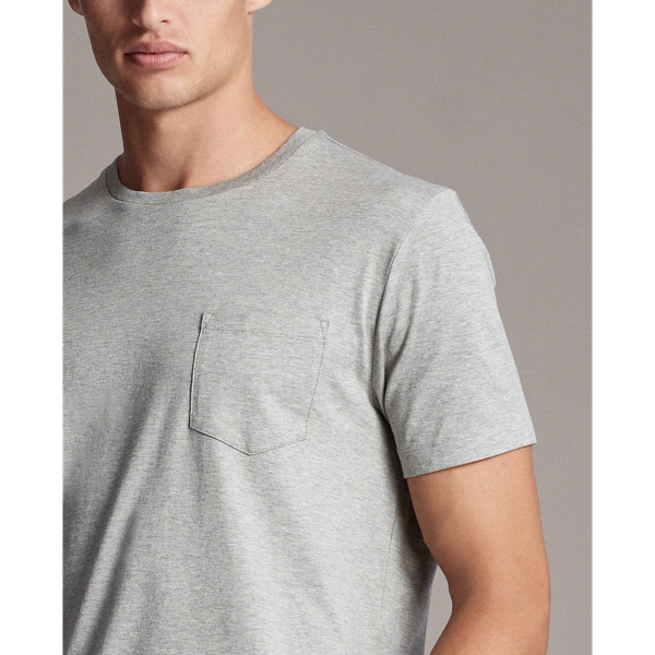 Light Grey Heather Jersey Pocket T-Shirt Purple Label 6