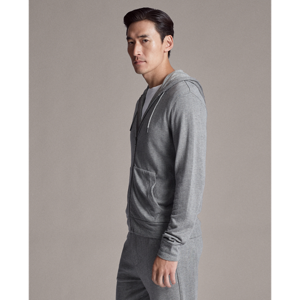 Medium Grey Herringbone Herringbone-Print Hoodie Purple Label 4