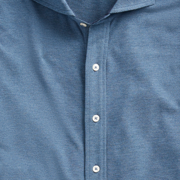 Blue Heather Washed Piqu&eacute; Shirt Purple Label 6