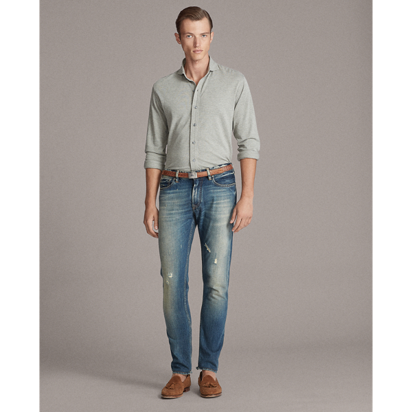 Light Grey Heather Washed Piqu&eacute; Shirt Purple Label 3