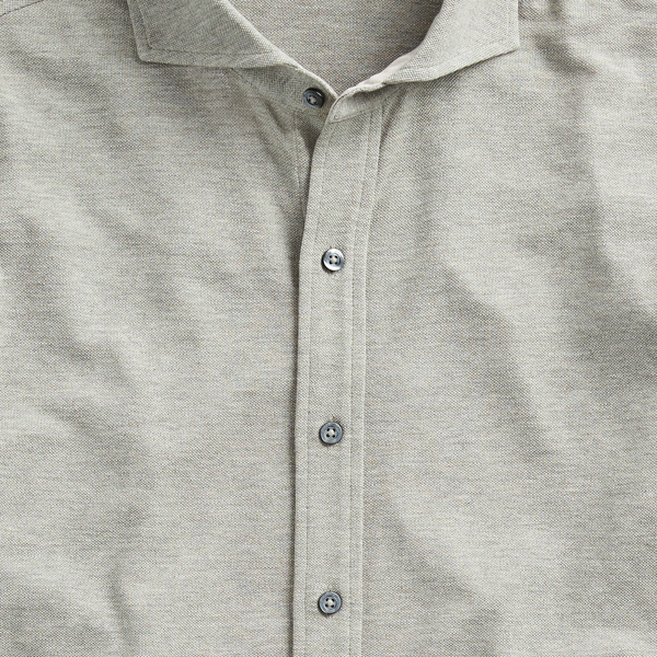 Light Grey Heather Washed Piqu&eacute; Shirt Purple Label 7
