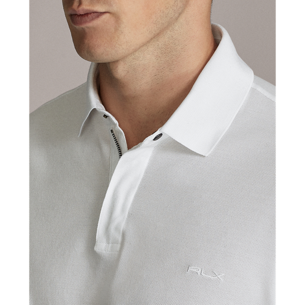 Classic White RLX Zip-Placket Stretch Polo Purple Label 6