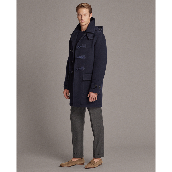Classic Chairman Navy Lancing Slim Fit Duffel Coat Purple Label 4