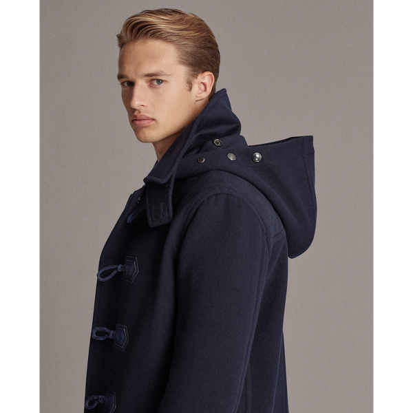 Classic Chairman Navy Lancing Slim Fit Duffel Coat Purple Label 7