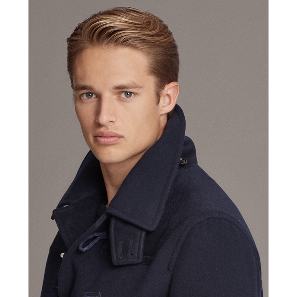 Classic Chairman Navy Lancing Slim Fit Duffel Coat Purple Label 8