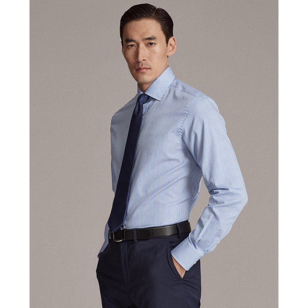 Navy/Black/White Striped Twill Shirt Purple Label 4