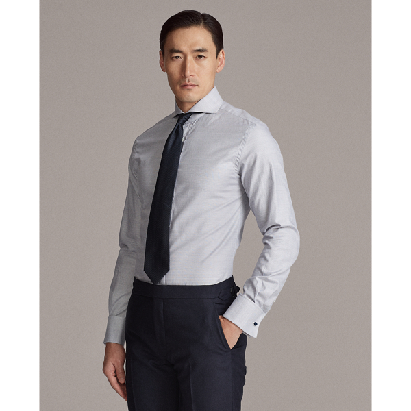 Grey Glen Plaid French-Cuff Shirt Purple Label 4