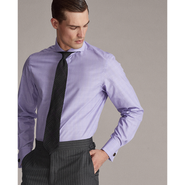 Lavender Glen Plaid French-Cuff Shirt Purple Label 4
