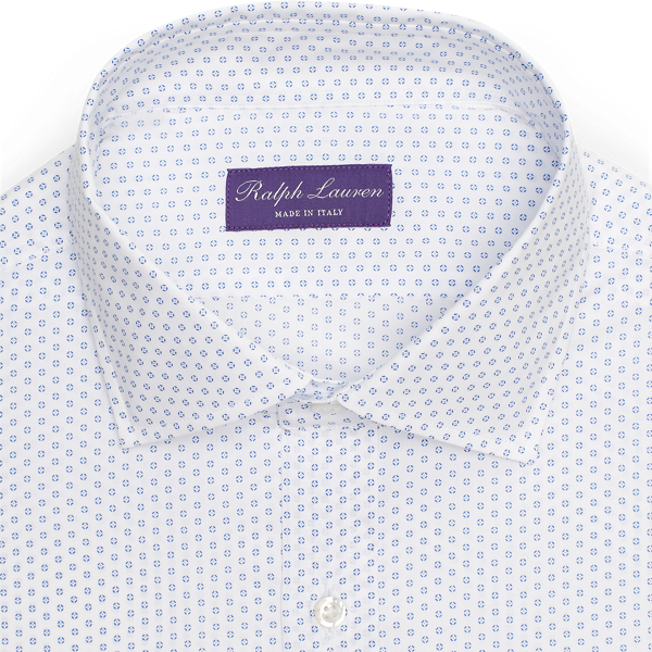 White And Blue Geometric-Print Shirt Purple Label 4
