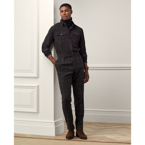 Dark Grey Suede Overshirt Purple Label 4