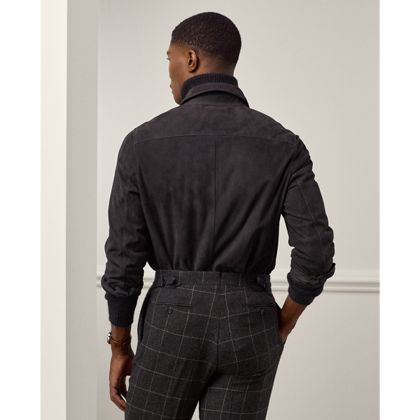 Dark Grey Suede Overshirt Purple Label 5