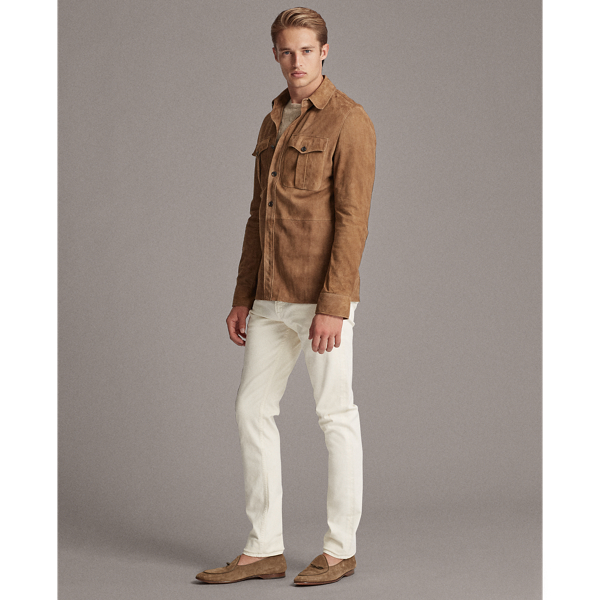 Porcini Suede Overshirt Purple Label 4