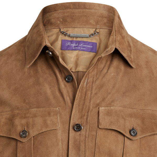 Porcini Suede Overshirt Purple Label 8