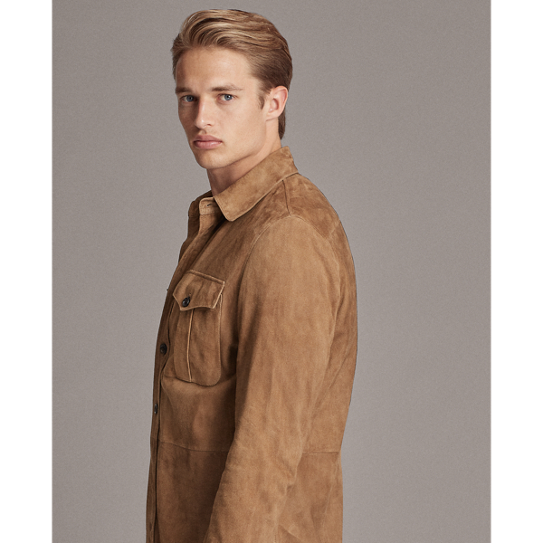Porcini Suede Overshirt Purple Label 5