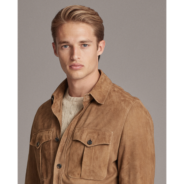 Porcini Suede Overshirt Purple Label 7