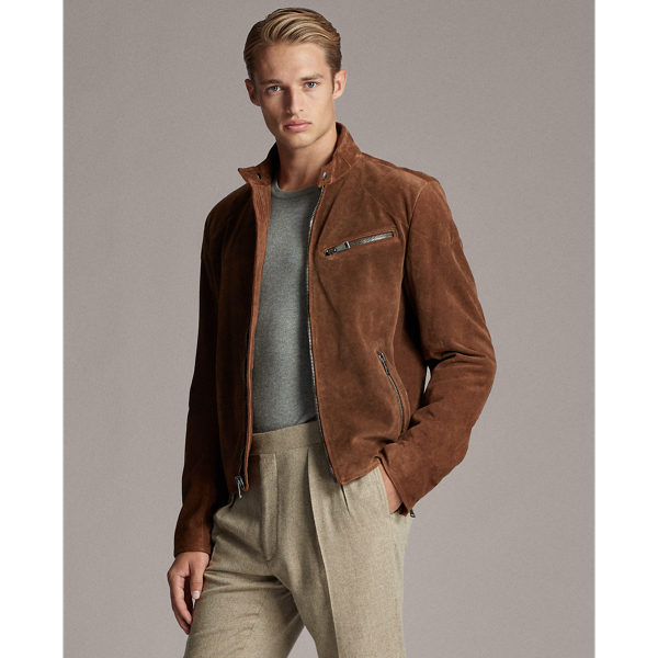 Suede Biker Jacket for Men Ralph Lauren EC