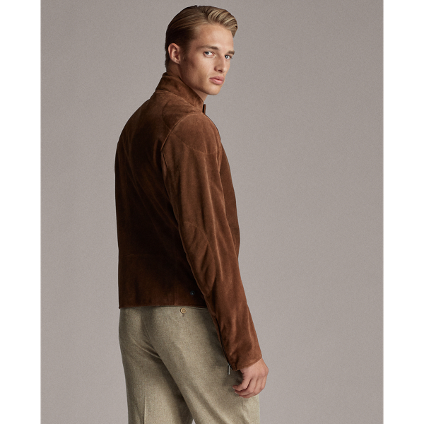 Derby Brown Suede Biker Jacket Purple Label 6