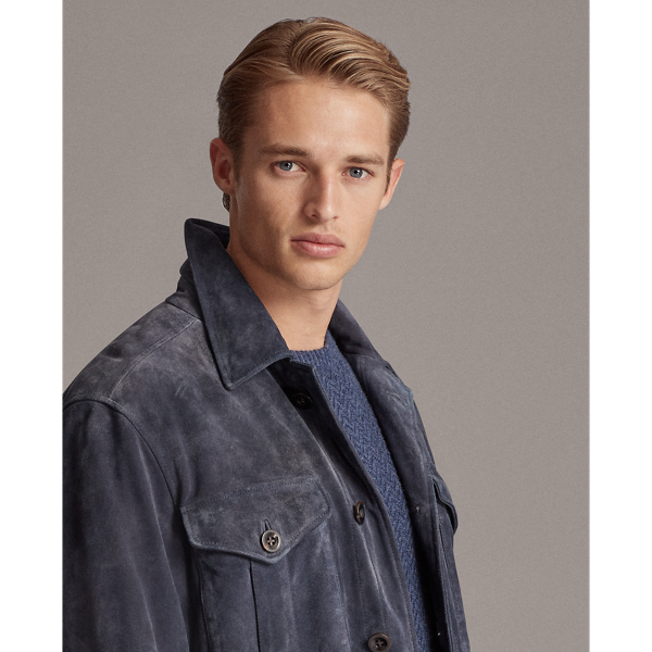 Bastille Blue Merton Suede Jacket Purple Label 7