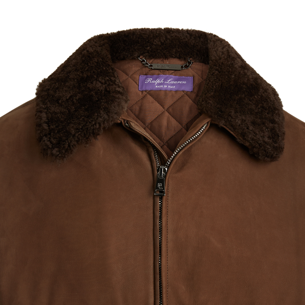 Brompton Brown Kingston Leather Bomber Jacket Purple Label 8