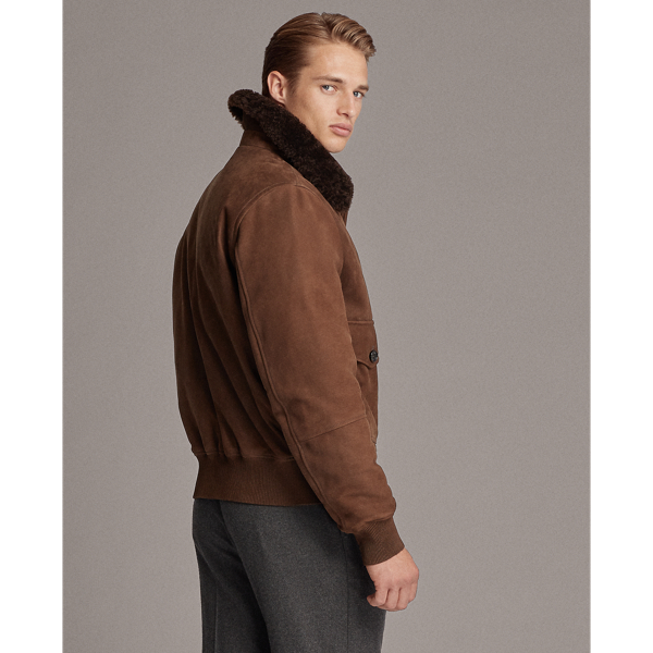 Brompton Brown Kingston Leather Bomber Jacket Purple Label 6