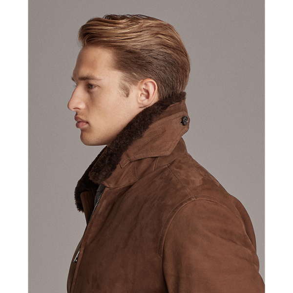 Brompton Brown Kingston Leather Bomber Jacket Purple Label 7